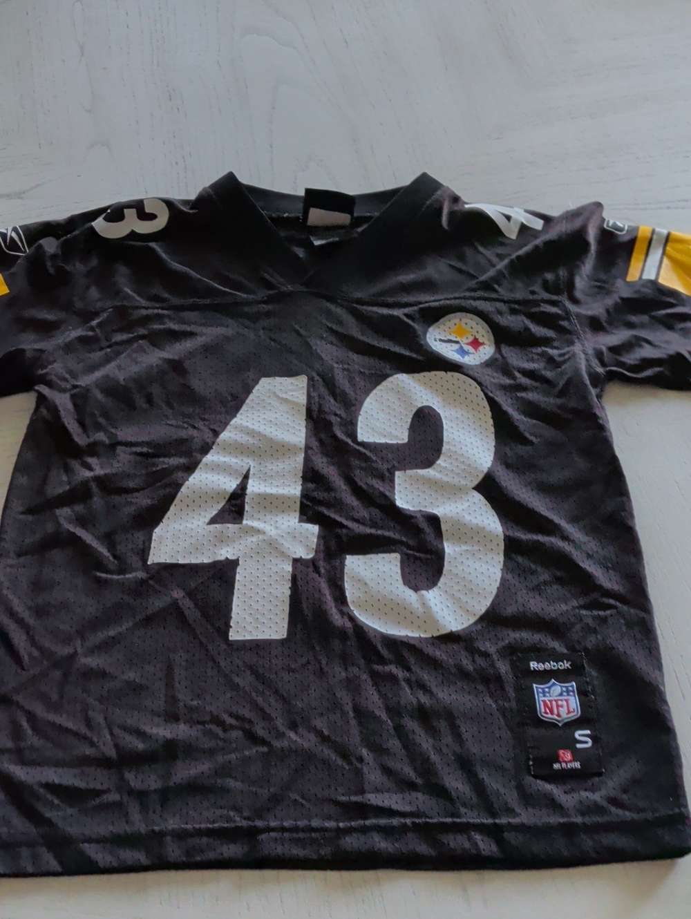 Reebok Black and White #43 Pittsburgh Steelers Jersey